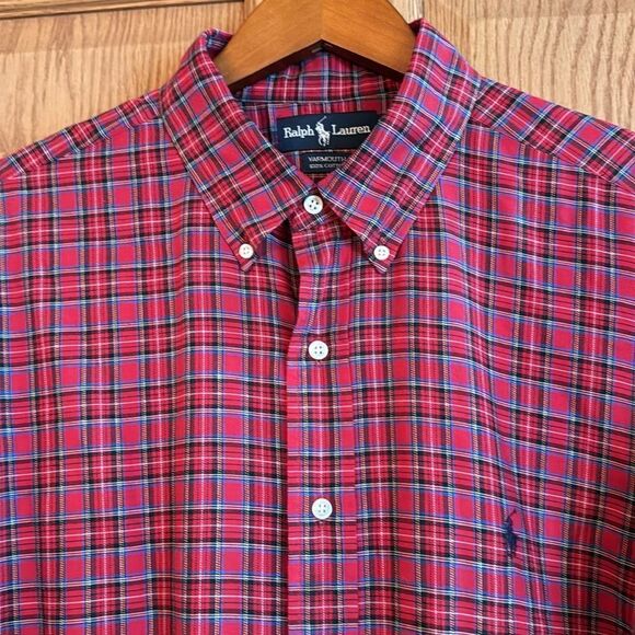 RALPH LAUREN Yarmouth 100% Cotton Plaid Button Down - Picture 8 of 11
